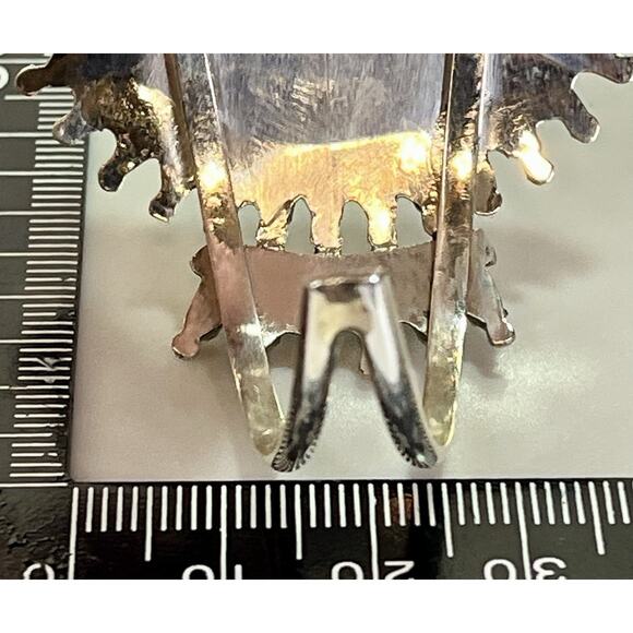 ZUNI Sterling Silver Kingman Turquoise Cluster Bracelet Signed N & R Nez - NEW - Picture 13 of 16